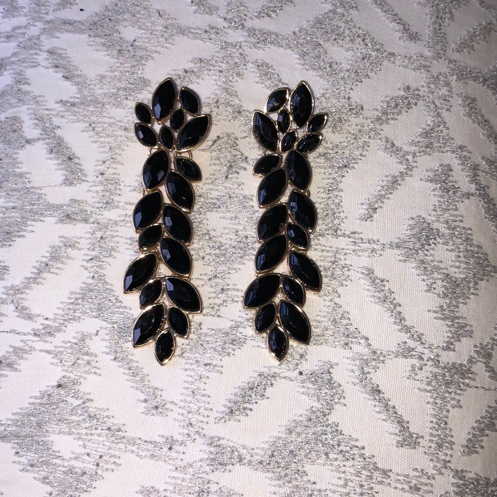 Long black earrings